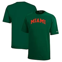 Youth Champion Green Miami Hurricanes Team Arch T-Shirt