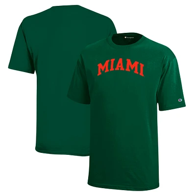 Youth Champion Green Miami Hurricanes Team Arch T-Shirt