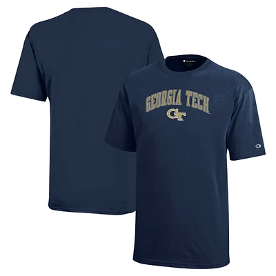 Youth Champion Navy Georgia Tech Yellow Jackets Arch Over Logo T-Shirt