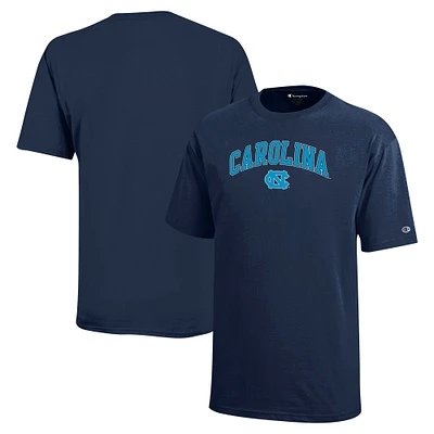 Youth Champion Navy North Carolina Tar Heels Arch Over Logo T-Shirt