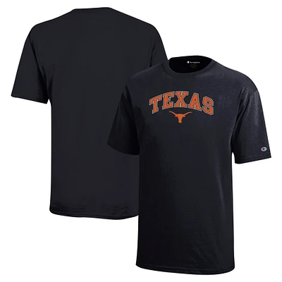 Youth Champion Black Texas Longhorns Arch Over Logo T-Shirt