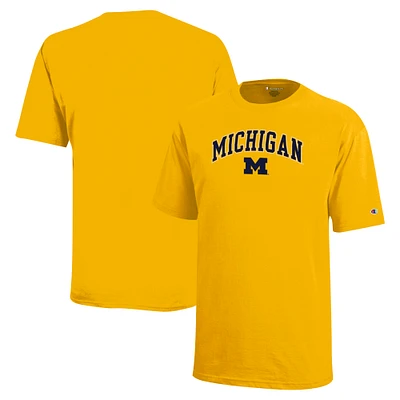 Youth Champion Maize Michigan Wolverines Arch Over Logo T-Shirt