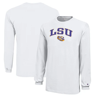 Youth Champion White LSU Tigers Arch Over Logo Long Sleeve T-Shirt