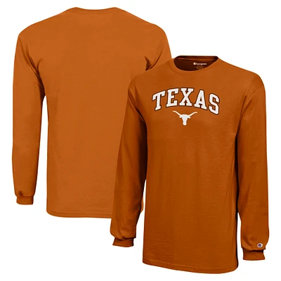 Youth Champion Texas Orange Texas Longhorns Arch Over Logo Long Sleeve T-Shirt