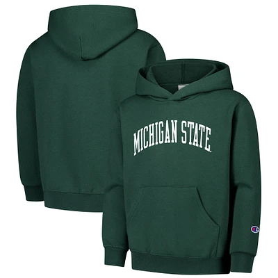 Youth Champion Green Michigan State Spartans Basic Arch Hoodie