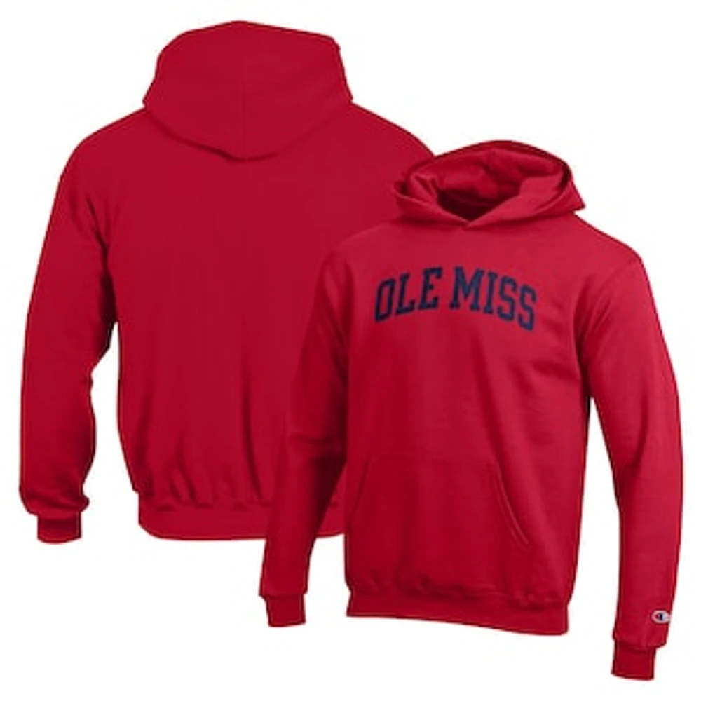 Youth Champion Red Ole Miss Rebels Basic Arch Hoodie