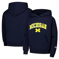 Youth Champion Navy Michigan Wolverines Campus Pullover Hoodie