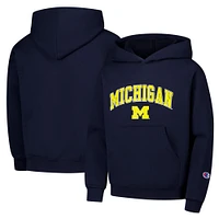 Youth Champion Navy Michigan Wolverines Campus Pullover Hoodie