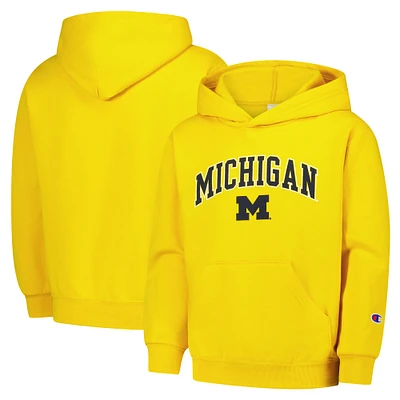 Youth Champion Maize Michigan Wolverines Campus Pullover Hoodie