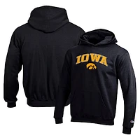 Youth Champion Black Iowa Hawkeyes Campus Pullover Hoodie