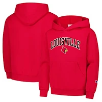 Youth Champion Red Louisville Cardinals Campus Pullover Hoodie