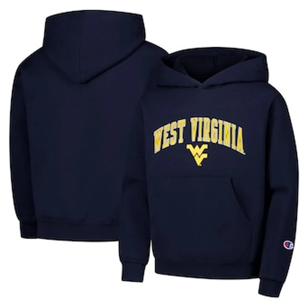 Youth Champion Navy West Virginia Mountaineers Campus Pullover Hoodie