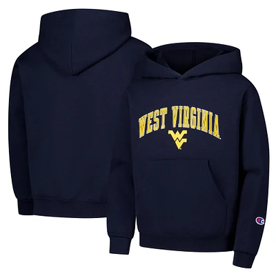 Youth Champion Navy West Virginia Mountaineers Campus Pullover Hoodie