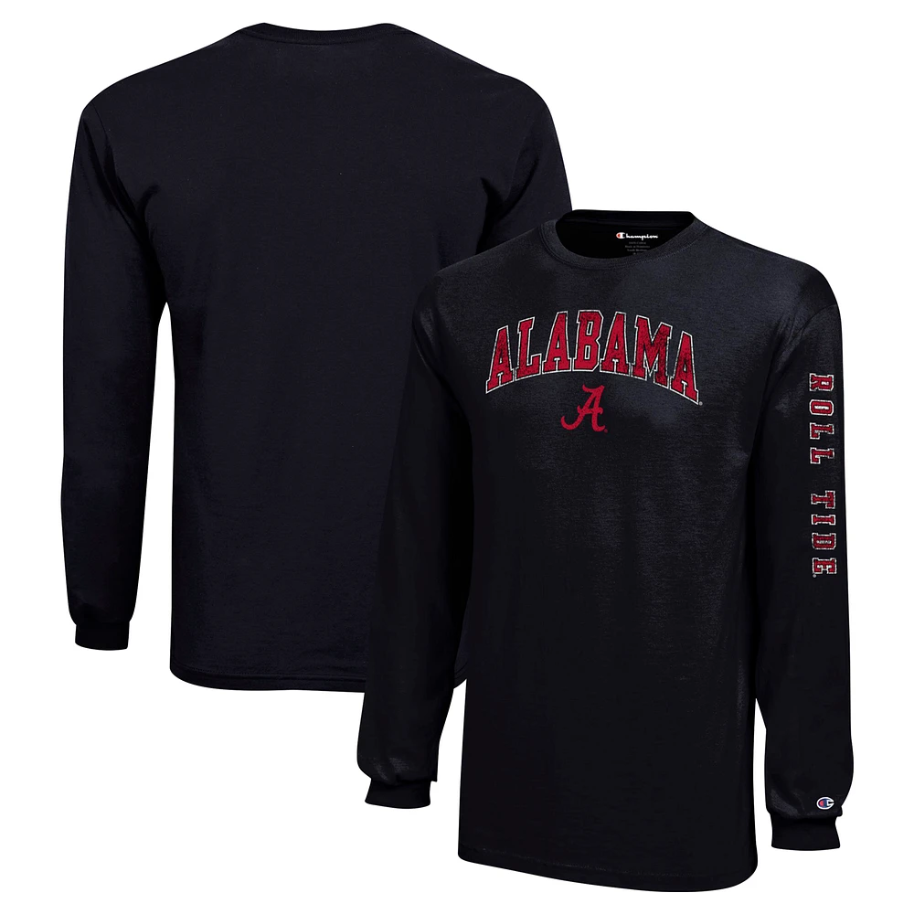 Youth Champion Alabama Crimson Tide Distressed Arch Over Logo Long Sleeve T-Shirt