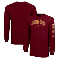 Youth Champion Maroon Arizona State Sun Devils Distressed Arch Over Logo Long Sleeve T-Shirt