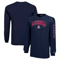 Youth Champion Navy Arizona Wildcats Distressed Arch Over Logo Long Sleeve T-Shirt