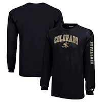 Youth Champion Black Colorado Buffaloes Distressed Arch Over Logo Long Sleeve T-Shirt