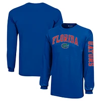 Youth Champion Royal Florida Gators Distressed Arch Over Logo Long Sleeve T-Shirt