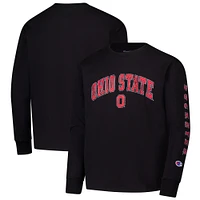 Youth Champion Black Ohio State Buckeyes Distressed Arch Over Logo Long Sleeve T-Shirt