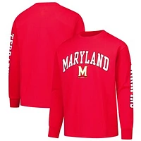 Youth Champion Red Maryland Terrapins Distressed Arch Over Logo Long Sleeve T-Shirt