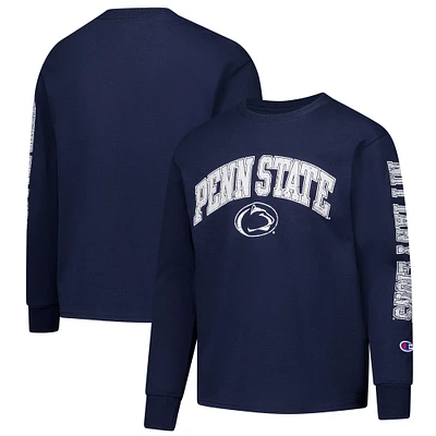 Youth Champion Navy Penn State Nittany Lions Distressed Arch Over Logo Long Sleeve T-Shirt