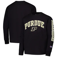 Youth Champion Black Purdue Boilermakers Distressed Arch Over Logo Long Sleeve T-Shirt