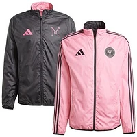 Men's adidas Pink/Black Inter Miami CF 2025 Anthem Reversible Full-Zip Jacket