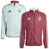 Men's adidas Burgundy/Sky Blue Colorado Rapids 2025 Anthem Reversible Full-Zip Jacket