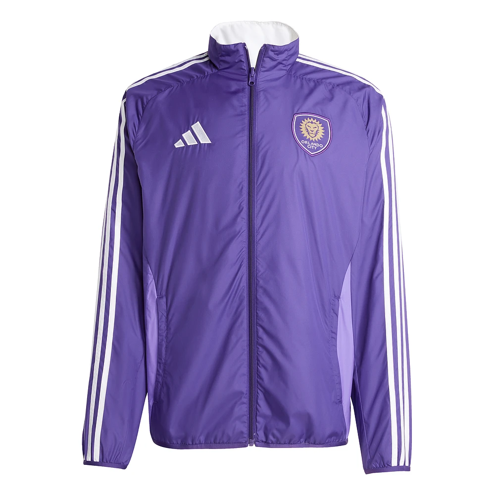 Men's adidas Purple/White Orlando City SC 2025 Anthem Reversible Full-Zip Jacket