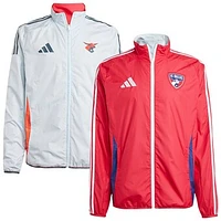 Men's adidas Red/Light Blue FC Dallas 2025 Anthem Reversible Full-Zip Jacket