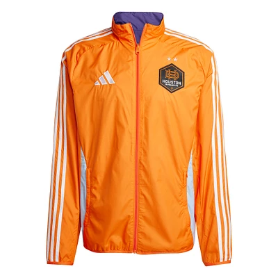 Men's adidas Orange/Purple Houston Dynamo FC 2025 Anthem Reversible Full-Zip Jacket