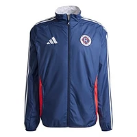 Men's adidas Navy/White New England Revolution 2025 Anthem Reversible Full-Zip Jacket