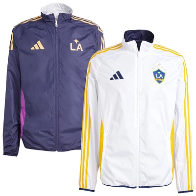 Men's adidas White/Navy LA Galaxy 2025 Anthem Reversible Full-Zip Jacket