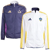 Men's adidas White/Navy LA Galaxy 2025 Anthem Reversible Full-Zip Jacket