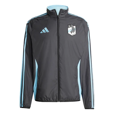 Men's adidas Black/Light Blue Minnesota United FC 2025 Anthem Reversible Full-Zip Jacket