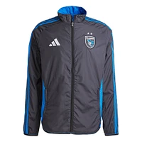 Men's adidas Black/Blue San Jose Earthquakes 2025 Anthem Reversible Full-Zip Jacket