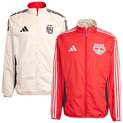 Men's adidas Red/White New York Red Bulls 2025 Anthem Reversible Full-Zip Jacket