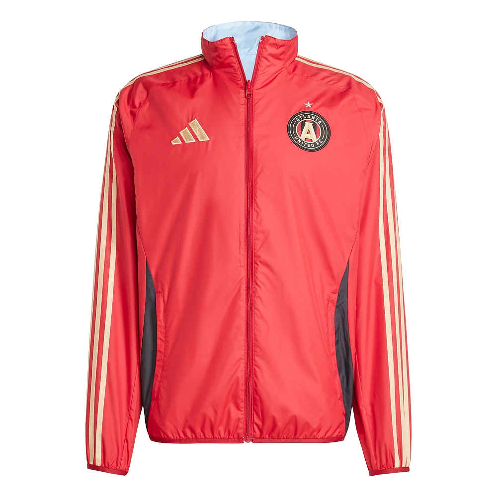 Men's adidas Red/Light Blue Atlanta United FC 2025 Anthem Reversible Full-Zip Jacket