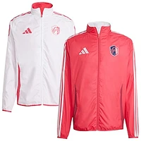 Men's adidas Red/White St. Louis City SC 2025 Anthem Reversible Full-Zip Jacket