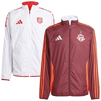 Men's adidas Red/White Toronto FC 2025 Anthem Reversible Full-Zip Jacket