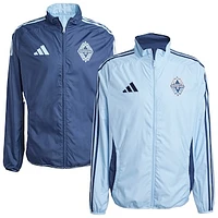 Men's adidas Light Blue/Deep Sea Blue Vancouver Whitecaps FC 2025 Anthem Reversible Full-Zip Jacket