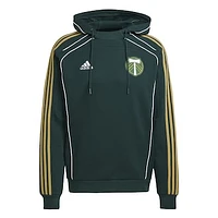 Men's adidas Green Portland Timbers 2025 Travel Pullover Hoodie