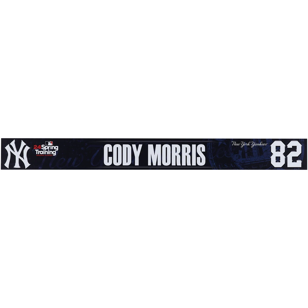 Cody Morris New York Yankees Player-Issued #82 Navy Nameplate from 2024 MLB Spring Training