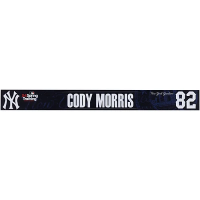 Cody Morris New York Yankees Player-Issued #82 Navy Nameplate from 2024 MLB Spring Training