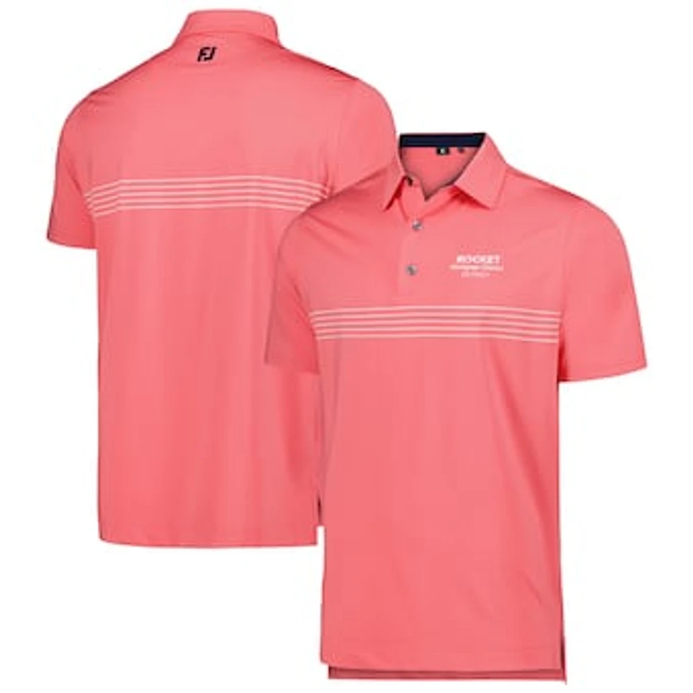 Men's FootJoy Red Rocket Mortgage Classic Engineered Pinstripe Lisle ProDry Polo