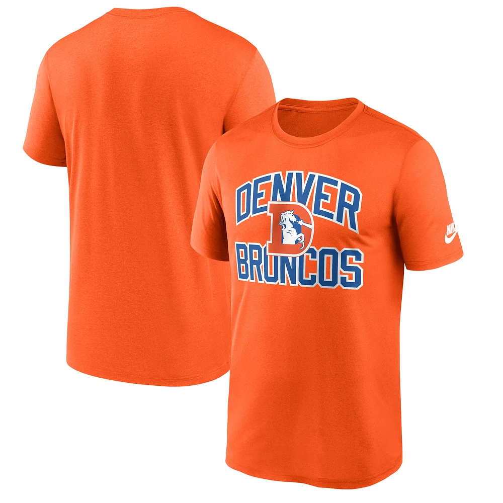 Men's Nike Orange Denver Broncos Throwback Logo Legend T-Shirt