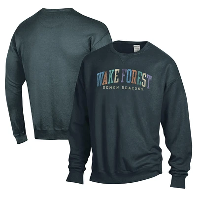 Unisex ComfortWash Gray Wake Forest Demon Deacons Oversized Pullover Sweatshirt