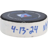Brock Nelson New York Islanders Game-Used Goal Puck vs. New York Rangers on April 13, 2024 - Second of Two Goals Scored