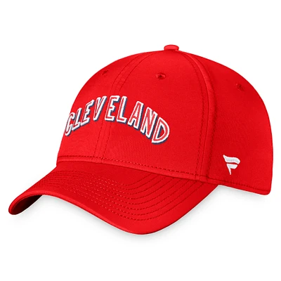 Men's Fanatics Red Cleveland Indians Cooperstown Collection Core Flex Hat