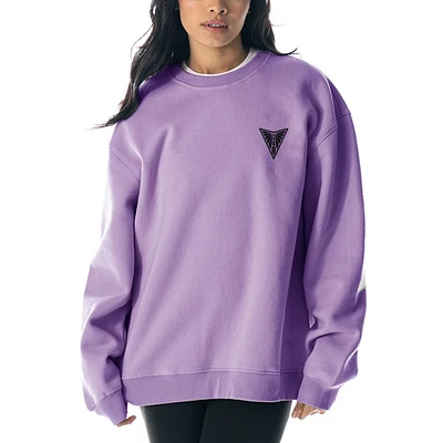 Unisex The Wild Collective Violet Golden State Valkyries Dye Fleece Pullover Crew Sweatshirt